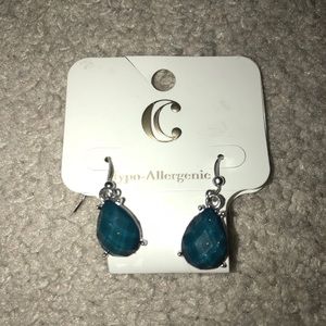 Charming Charlie’s Teal Oval Dangling Earrings